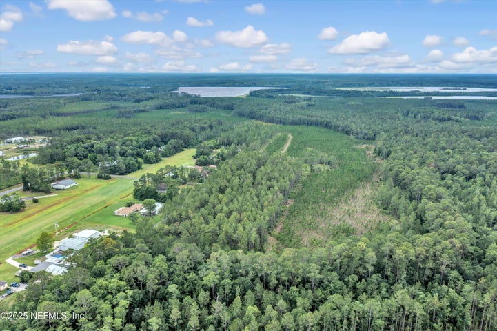 Aerial view of the wooded five-acre Air Park Loop parcel